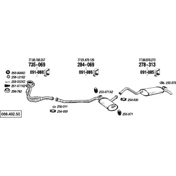 Tlumič výfuku střední tlumič výfuku Bosal 284-069