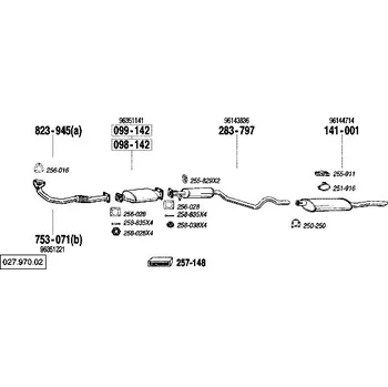 Zadní díl výfuku zadní tlumič výfuku Polmostrow 141001P, náhrada za Bosal 141-001