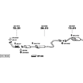 Střední díl výfuku střední tlumič výfuku Bosal 286-819