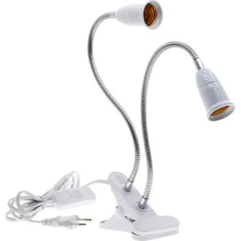 Lampička LEDMEGROW Bílá lampička s klipem 2x E27