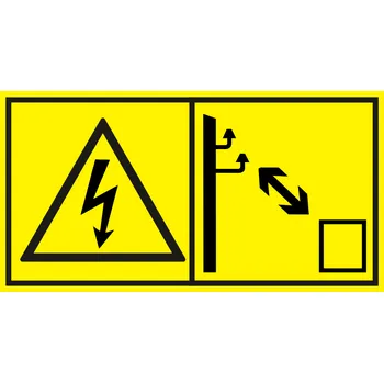 Vysoké napětí / Dodržujte se v bezpečnou vzdálenost samolepící vinylová fólie 45 x 85 mm