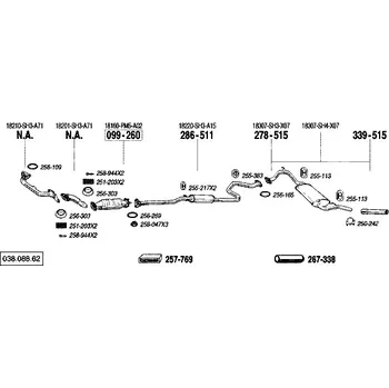 Výfukový systém střední tlumič výfuku Bosal 286-511