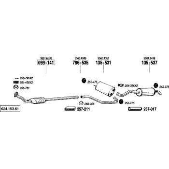 Zadní díl výfuku zadní tlumič výfuku Polmostrow 135537P, náhrada za Bosal 135-537