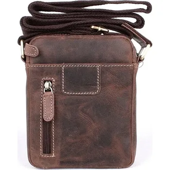 Malá tmavěhnědá kožená crossbody taška HGL no. 621