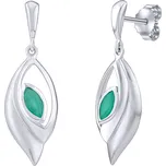 Stříbrné visací náušnice Belinda s pravým smaragdem FWE15783ER