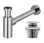 Aplomo umyvadlový sifon univerzální, chrom