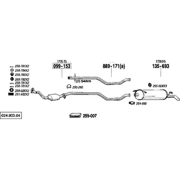 Zadní díl výfuku zadní tlumič výfuku Bosal 135-693