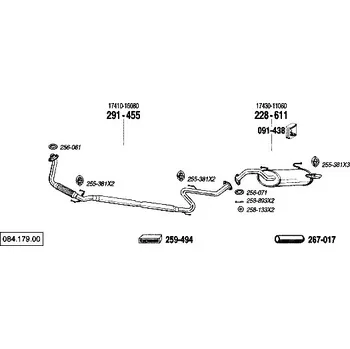 Výfukový systém zadní tlumič výfuku Bosal 228-611