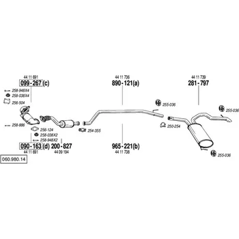 Zadní díl výfuku zadní tlumič výfuku Bosal 281-797