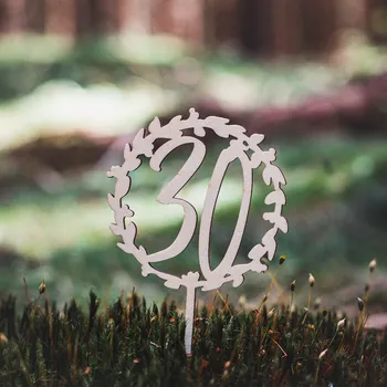 Vánoční ozdoba Dřevěná zapichovací ozdoba - ČÍSLICE