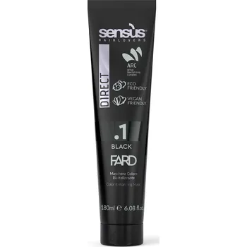 Barva na vlasy Sensus Direct Fard .1 Black - Barevná maska 180 ml