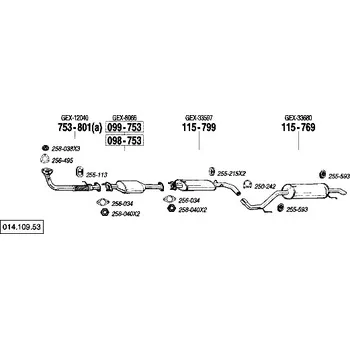 Zadní díl výfuku zadní tlumič výfuku Polmostrow 115769P, náhrada za Bosal 115-769