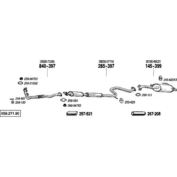 Zadní díl výfuku zadní tlumič výfuku Bosal 145-399