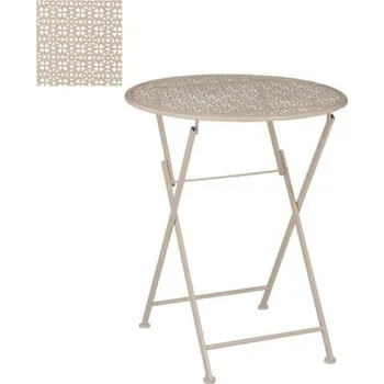 Zahradní stůl Zahradní kovový stolek, NETA, rozměr 60 x 70 cm, světle hnědý