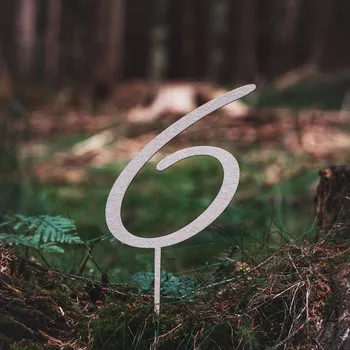 Vánoční ozdoba Dřevěná zapichovací ozdoba- Číslice 6