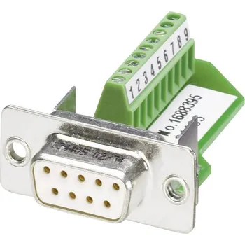 Elektrická zásuvka Phoenix Contact VS-09-BU-DSUB/9-MPT-0,5 1688395 D-SUB zásuvka 180 ° Pólů: 9 šroubovací 1 ks