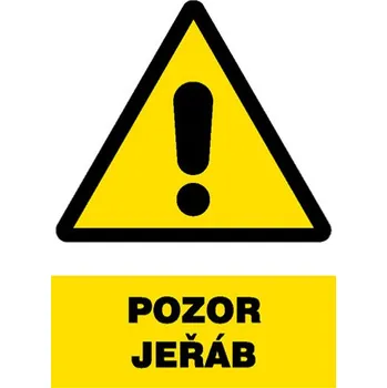 Značka Pozor – Jeřáb, samolepicí fólie, 210 × 297 mm
