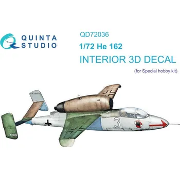 Plastikový model 1/72 He 162 3D-Printed & col.Interior (SP.HOB.)