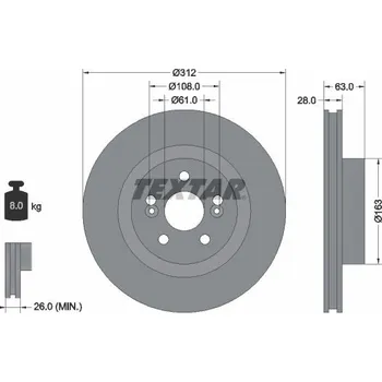 Brzdový kotouč Brzdový kotouč TEXTAR 92167703