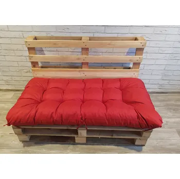 Podsedák Paletový prošívaný sedák MARIO 120x60 cm nebo 120x50 cm, barva ČERVENÁ, Mybesthome Rozměr: 120x50 cm