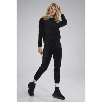 Černé velurové tepláky M762 Black Velikost: XL