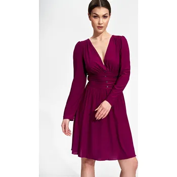 Dámské šaty Tmavě růžové šaty v retro stylu M861 Dark Pink Velikost: S