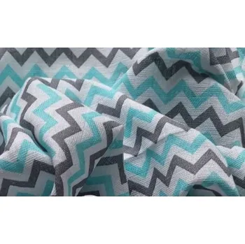 Prem Bavlněná tetra osuška Cik cak Tyrkysová Bavlna, 90/100 cm