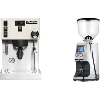 Kávovar Rancilio Silvia PRO X, white + Eureka Atom Specialty 65, chrome