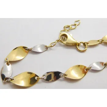 Náramek Klenoty Budín Dámský hladký pevný zlatý náramek z bílého a žlutého zlata 585/2,51gr 18+3cm HK7008 (Klenoty Budín Dámský hladký pevný zlatý náramek z bílého a žlutého zlata 585/2,51gr 18+3cm HK7008)