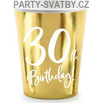 Jednorázové nádobí Papírový kelímek - 30 zlatá 220ml., 6ks (paper cups)