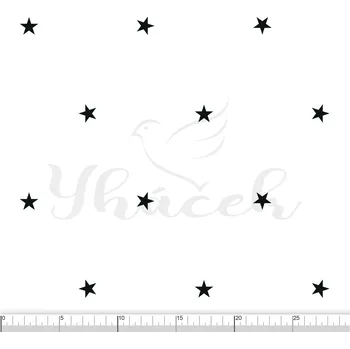 Zakázkový tisk, softshell, kočárkovina... Černé hvězdičky Látky k tisku: Softshell letní