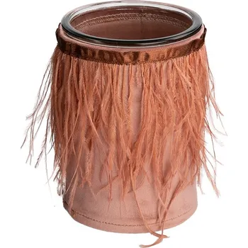 Vánoční držák na svíčku Altom Design v plyšovém provedení, růžový - poslední kousek