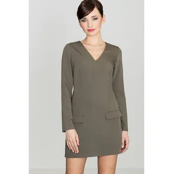 Dámské šaty Dámské olivově zelené šaty K373 Velikost: M