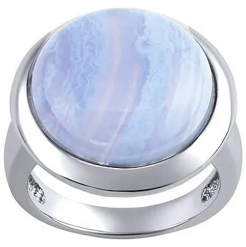 Prsten Stříbrný prsten s přírodním Achátem velikost obvod 48 mm JST11496BA-obvod 48 mm