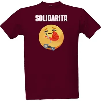 Pánská móda Tričko s potiskem Pánské fialové kampaňové triko Solidarita - Kočárek pánské