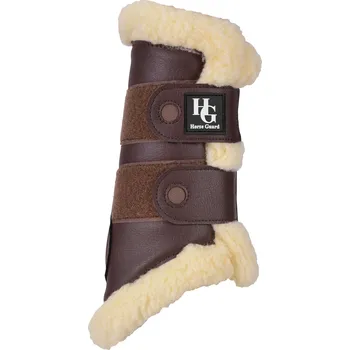 Koňské kamaše Horseguard Kamaše drezurní HorseGuard, s beránkem, pár, hnědé S