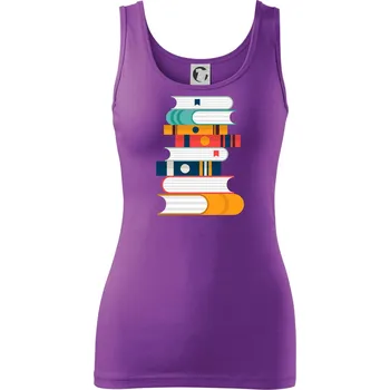 Dámské tričko Knihy flat design - Dámské tílko - S ( Fialová )