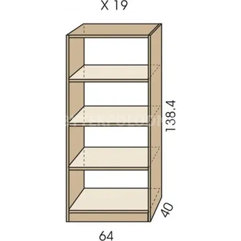 regál Policový regál JIM 5 X 19