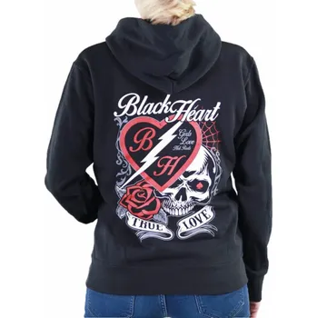 Dámská mikina mikina s kapucí dámské - DRAIN - BLACK HEART - 10105 - XL