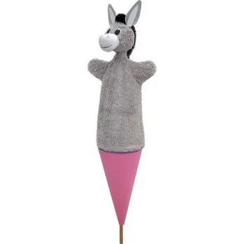 maňásek Moravská Ústředna Osel 58 cm 3v1, kornoutový maňásek