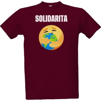 Pánská móda Tričko s potiskem Pánské fialové kampaňové triko Solidarita - Planeta pánské