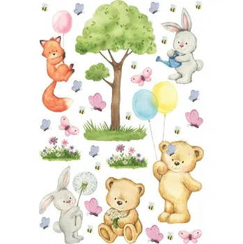 Samolepící dekorace Samolepící dekorace na zeď Méďa DK1749 / Samolepka na zeď AG Design (42,5 x 65 cm)