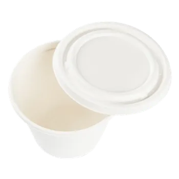 Jednorázové nádobí EcoPack Miska EKO z cukrové třtiny 470 ml kulatá bílá/béžová bal/50 ks