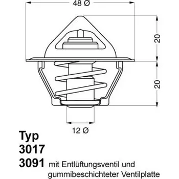 Těsnění motoru Termostat, chladivo BorgWarner (Wahler) 3017.92D50