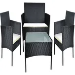 Ratanová sedací souprava Jana černá 5606