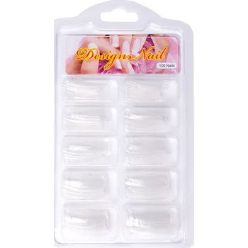 Přípravek na nehty Umělé tipy na nehty - hranaté s lepicí plochou - 100 ks