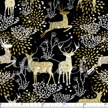 Zakázkový tisk, softshell, kočárkovina... Zlatí jelínci Látky k tisku: Microfirba