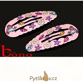 Sada 2 ks zubatých prolamovaček Mořská panna - mix (Nadčasový design a kvalitní materiál dělá z těchto prolamovacích sponek naprostý fenomén. Nenechte si je rozhodně ujít, vaše malé princezny to ocení!)