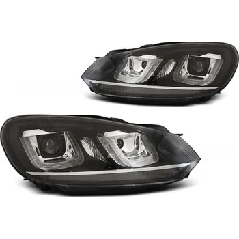 Přední světlomet Přední světla, VW GOLF 6, 2008-2012, U-TYPE BLACK CHROME LINE DRL (88.LPVWP3)