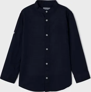 Chlapecká košile Chlapecká lněná košile Mayoral dlouhý rukáv 3122 modrá Rozměr: 110